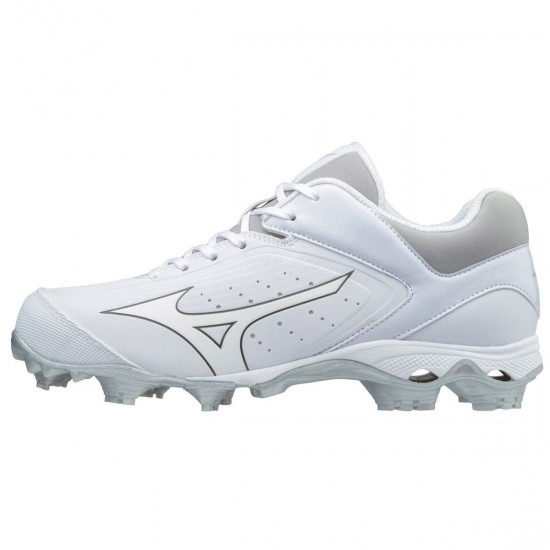 Mizuno 9-Spike Advanced Finch Elite 3 Women's Low Molded Fastpitch Softball Cleats - White Promotions